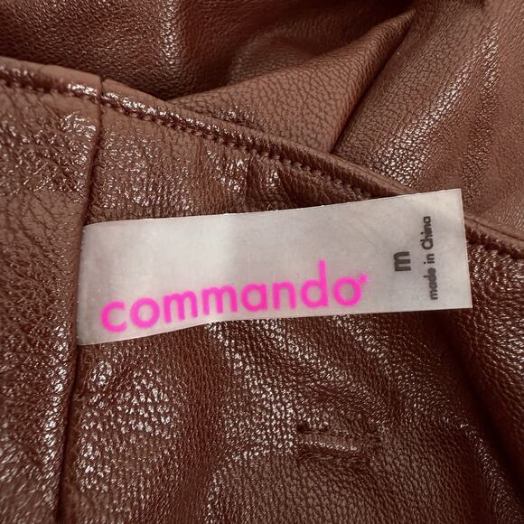 Commando Vegan Faux Leather Paperbag Pants Size Medium Ox Blood Red Grunge‎ Fall - Picture 10 of 16